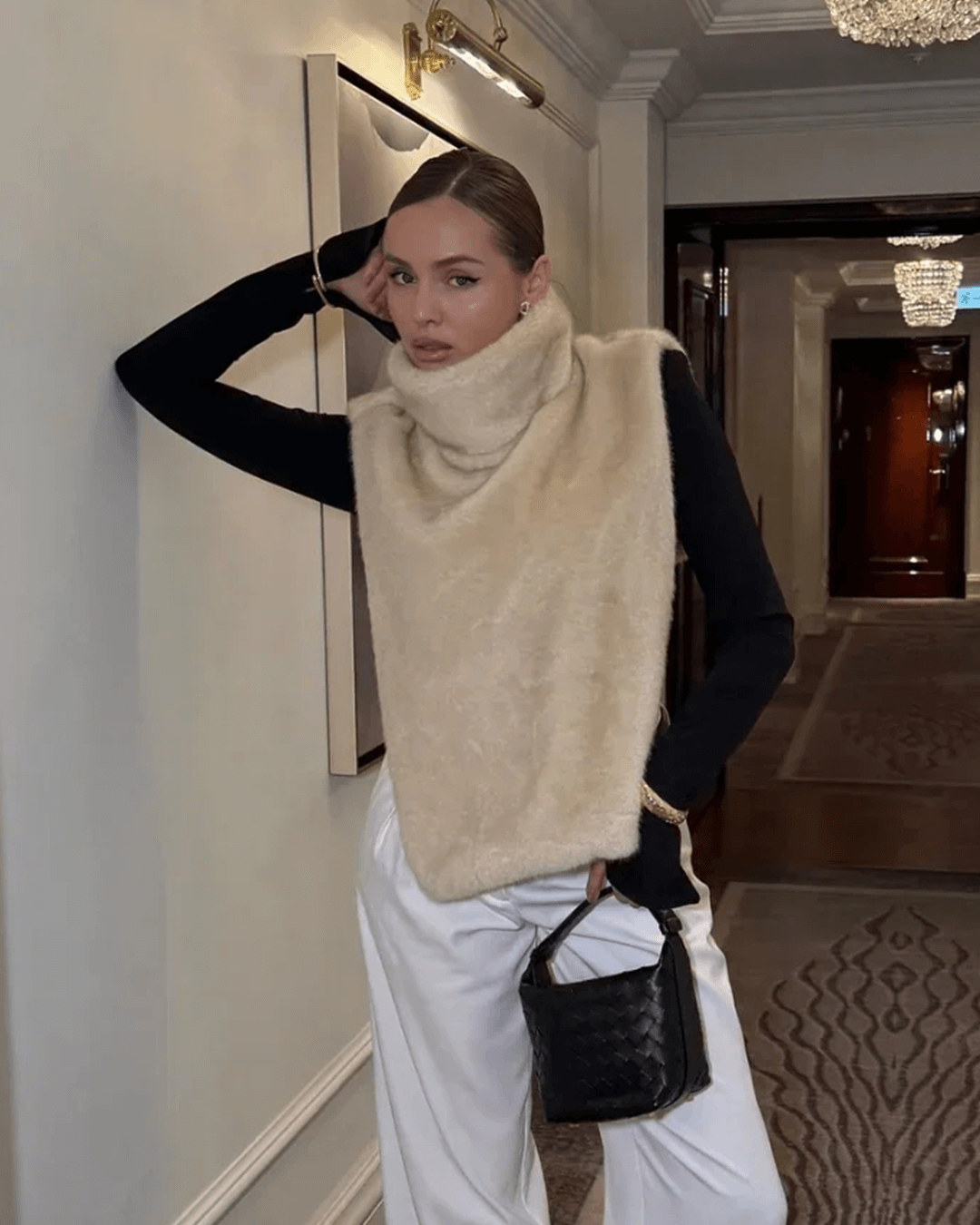 ZEYA - Carina Faux Fur Turtleneck Vest