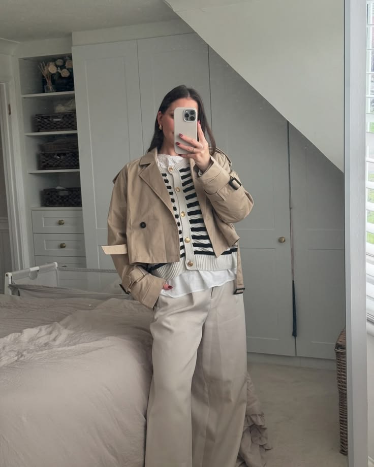 ZEYA - Carla Cropped Double Breasted Trench Coat