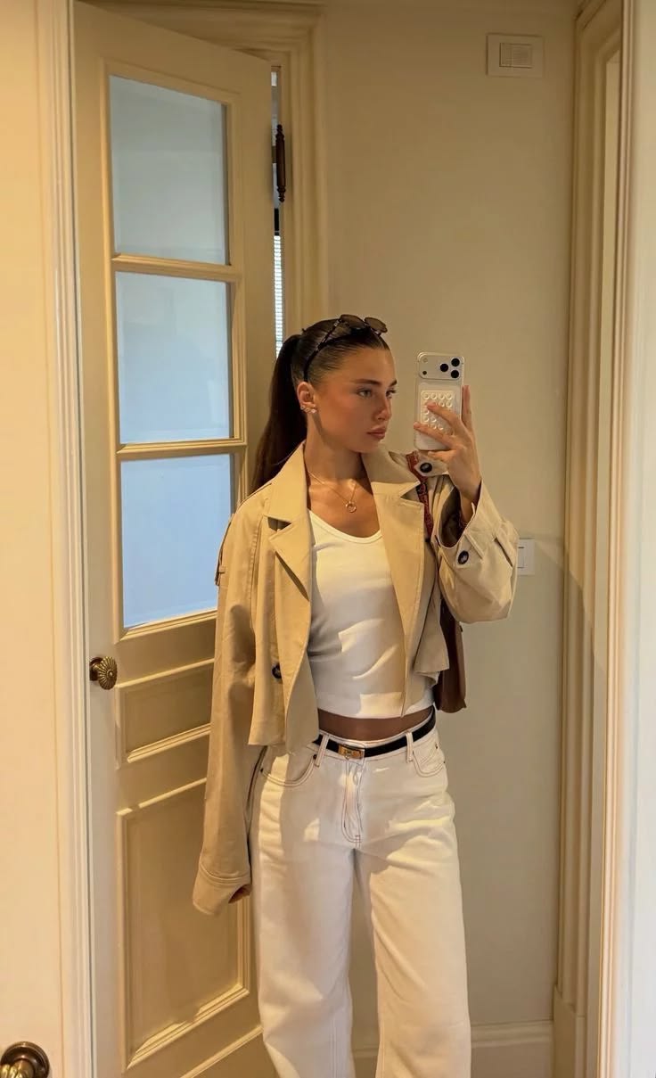 ZEYA - Carla Cropped Double Breasted Trench Coat