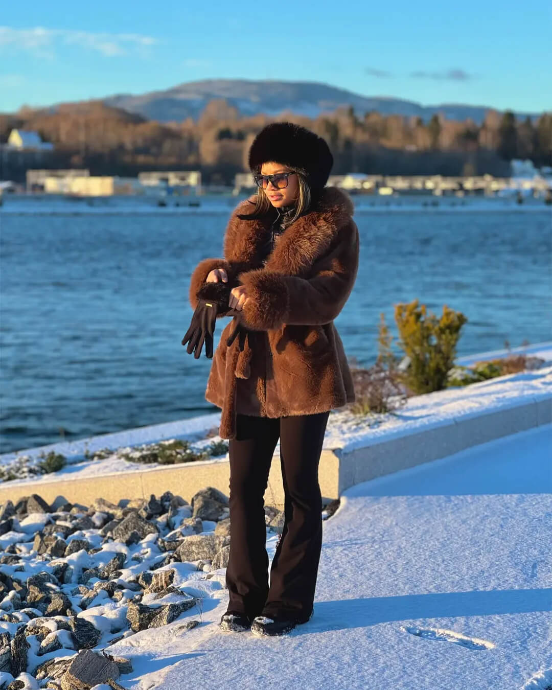 ZEYA - Carmina Faux Fur Trim Coat