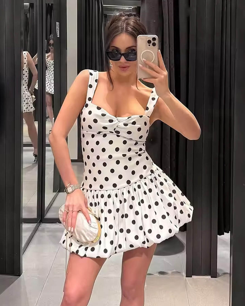 ZEYA - Cassy Polka Dot Balloon Mini Dress