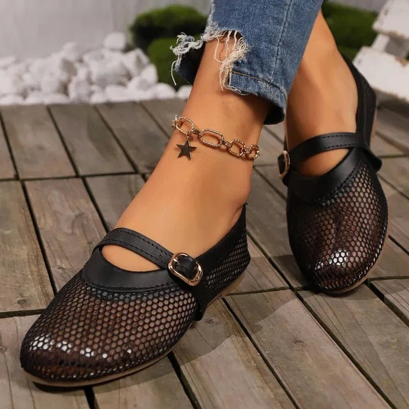 ZEYA - Celeste Mesh Mary Jane Ballet Flats