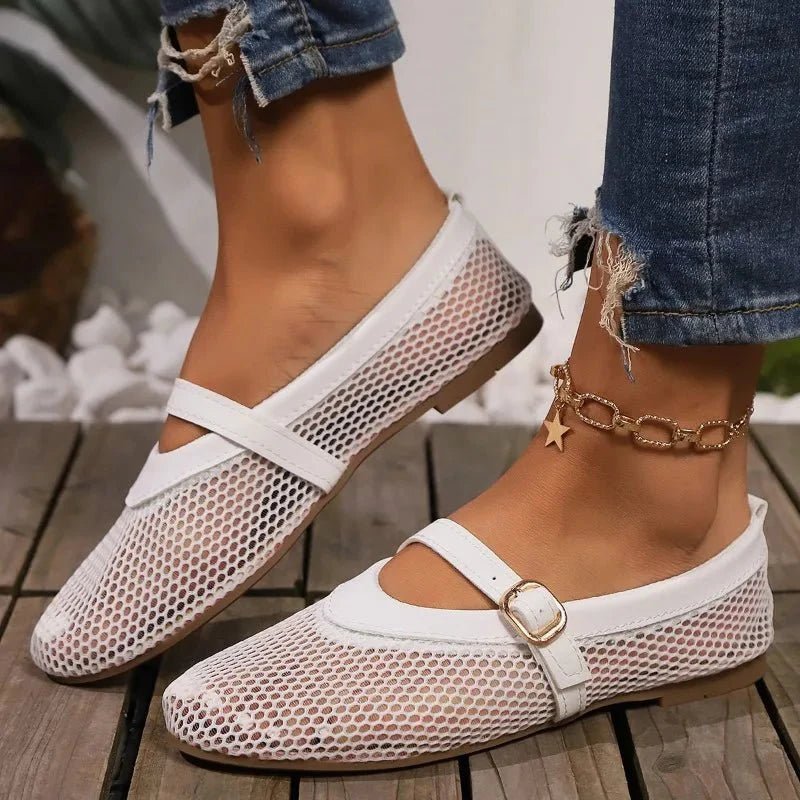 ZEYA - Celeste Mesh Mary Jane Ballet Flats