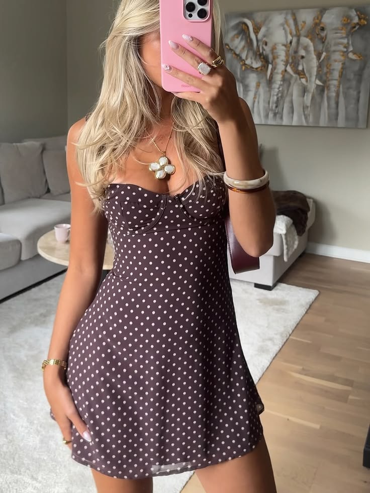ZEYA - Celestia Polka Dot Mesh Mini Dress