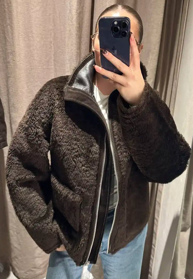 ZEYA - Clara Stand Collar Faux Fur Jacket