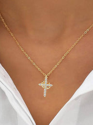 Tabitha Gemstone Cross Pendant Necklace
