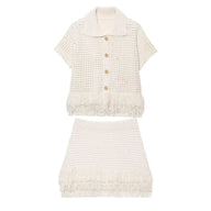 Ensemble jupe à franges tricotée Demetra