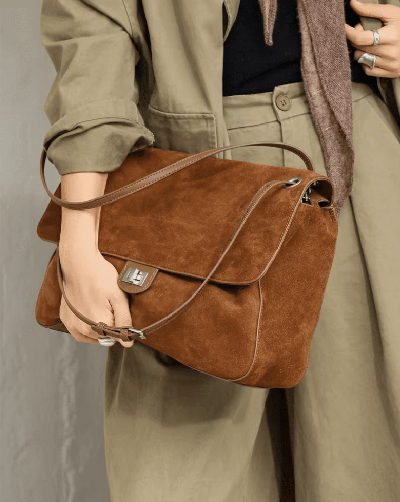ZEYA - Denise Matte Suede Crossbody Tote