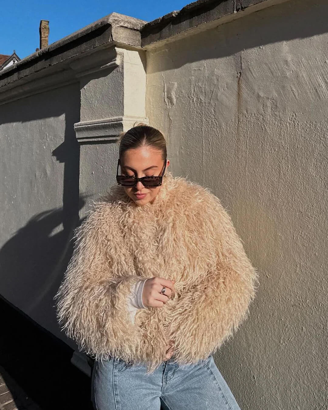 ZEYA - Diana Fluffy Cropped Faux Fur Coat