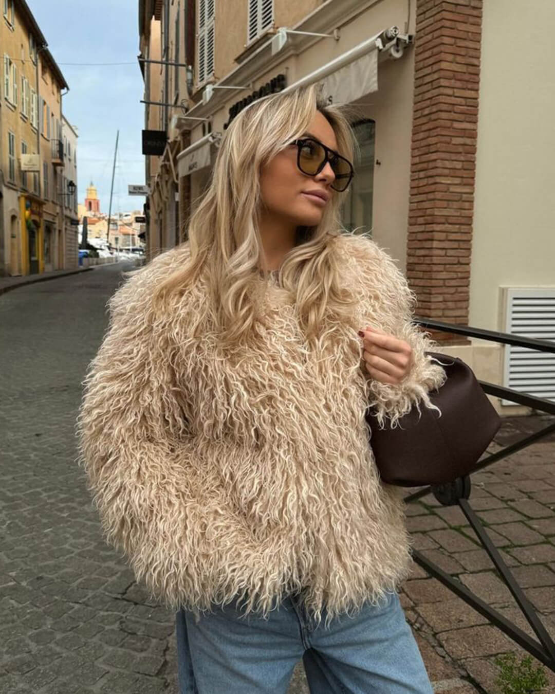 ZEYA - Diana Fluffy Cropped Faux Fur Coat