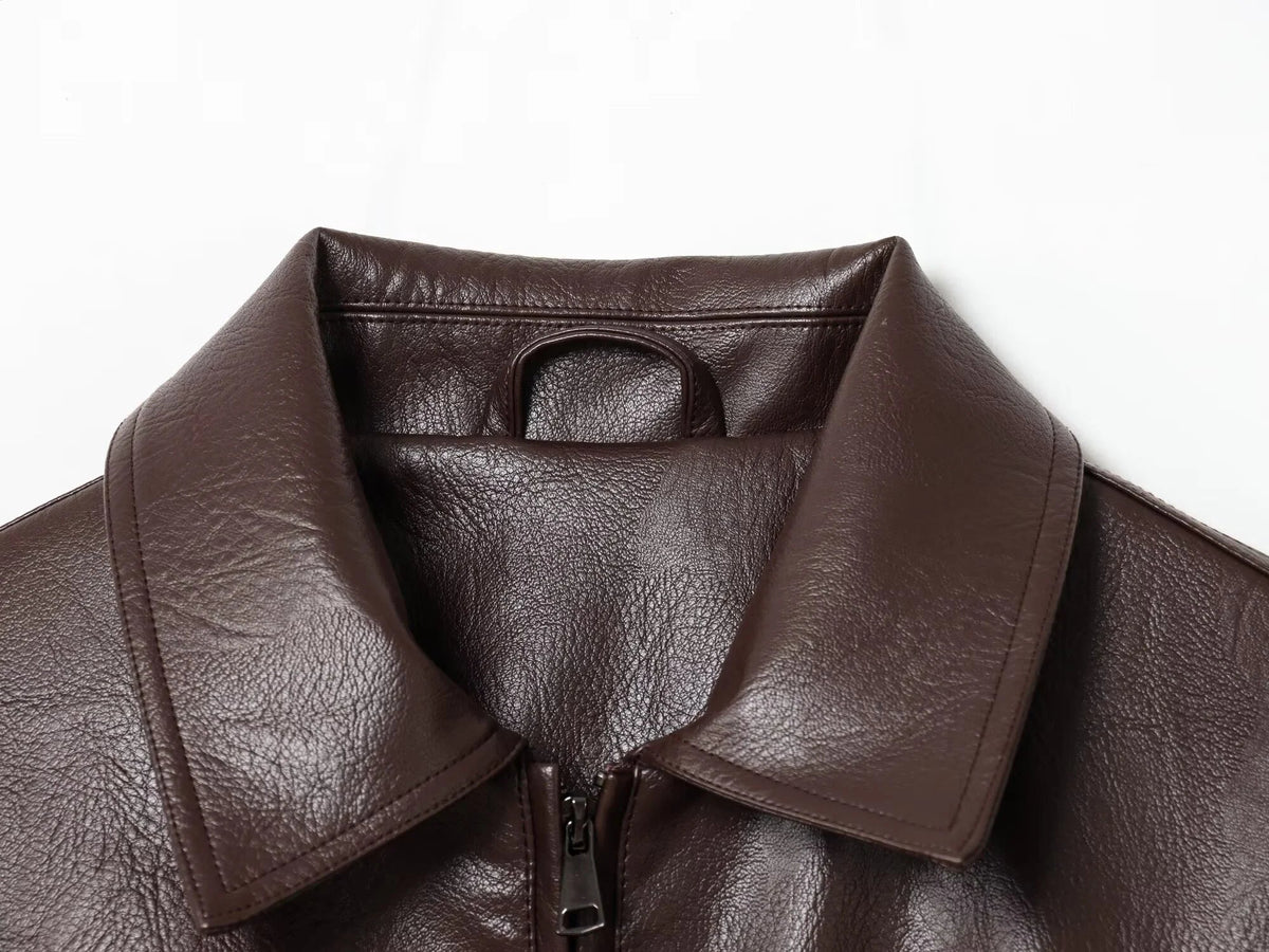ZEYA - Elisabeta Zip Up Faux Leather Jacket