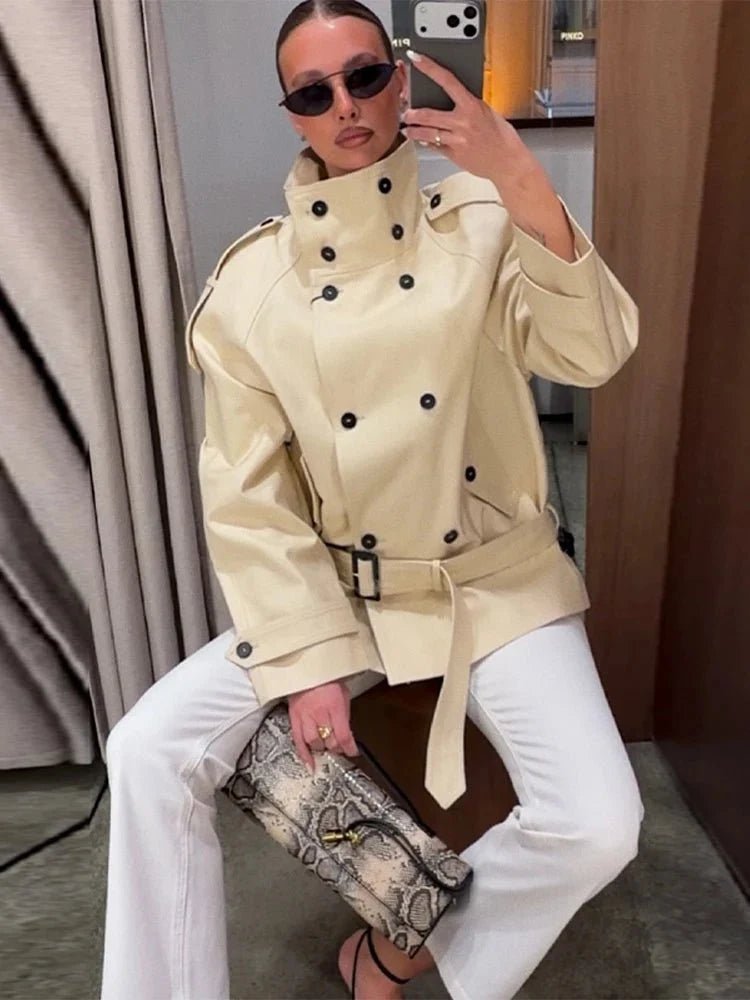 ZEYA - Ella Tailored Stand Collar Trench Coat