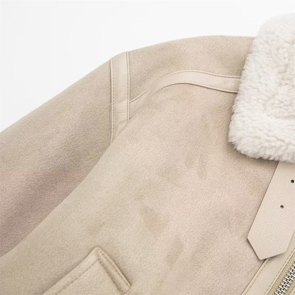 ZEYA - Elodie Suede Faux Fur Jacket