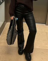 Pantalon évasé en similicuir Eloise