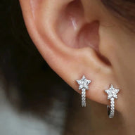 Boucles d’oreilles créoles étoile Elyse