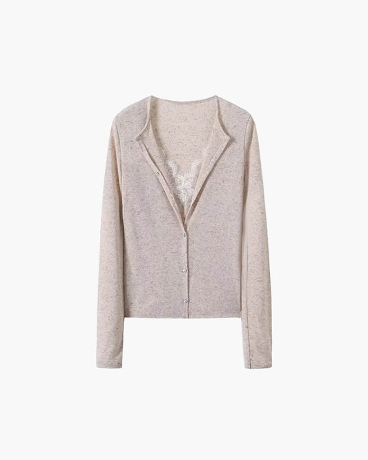 ZEYA - Ember Paneled Lace Trim Top