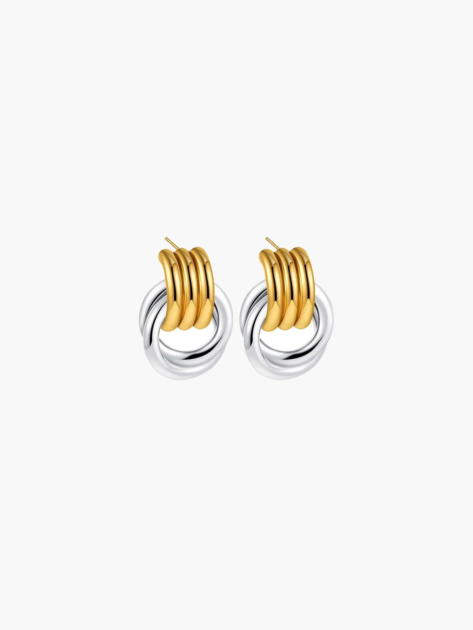 ZEYA - Emily Earrings - 18K Gold Plated Multilayer Circle Drop Earrings for Women