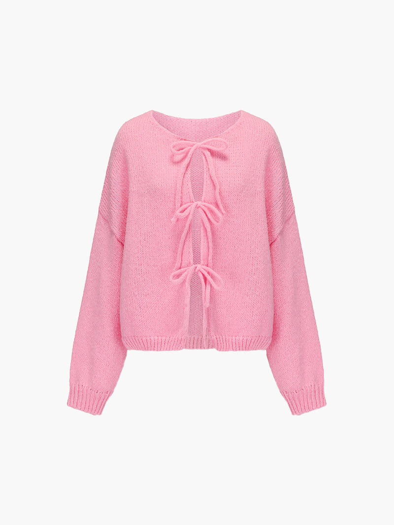 ZEYA - Emma Knit Cardigan with Bow Design