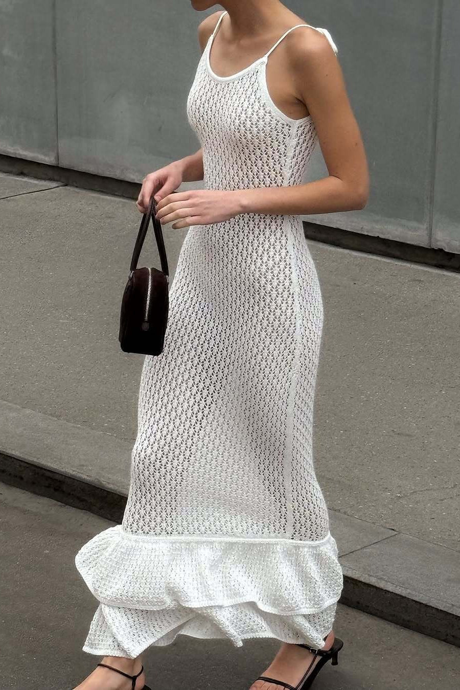 ZEYA - Eris Knit Ruffle Maxi Dress