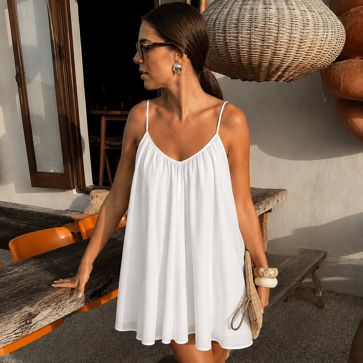 ZEYA - Esra Spaghetti Strap Flowy Mini Dress