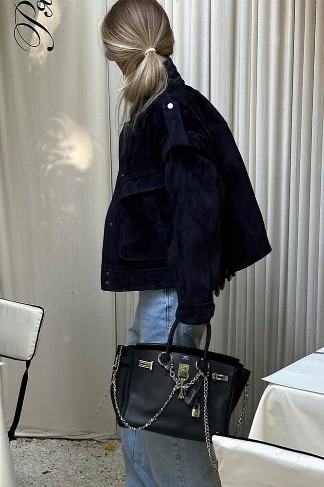 ZEYA - Esther Wide Shoulder Suede Jacket