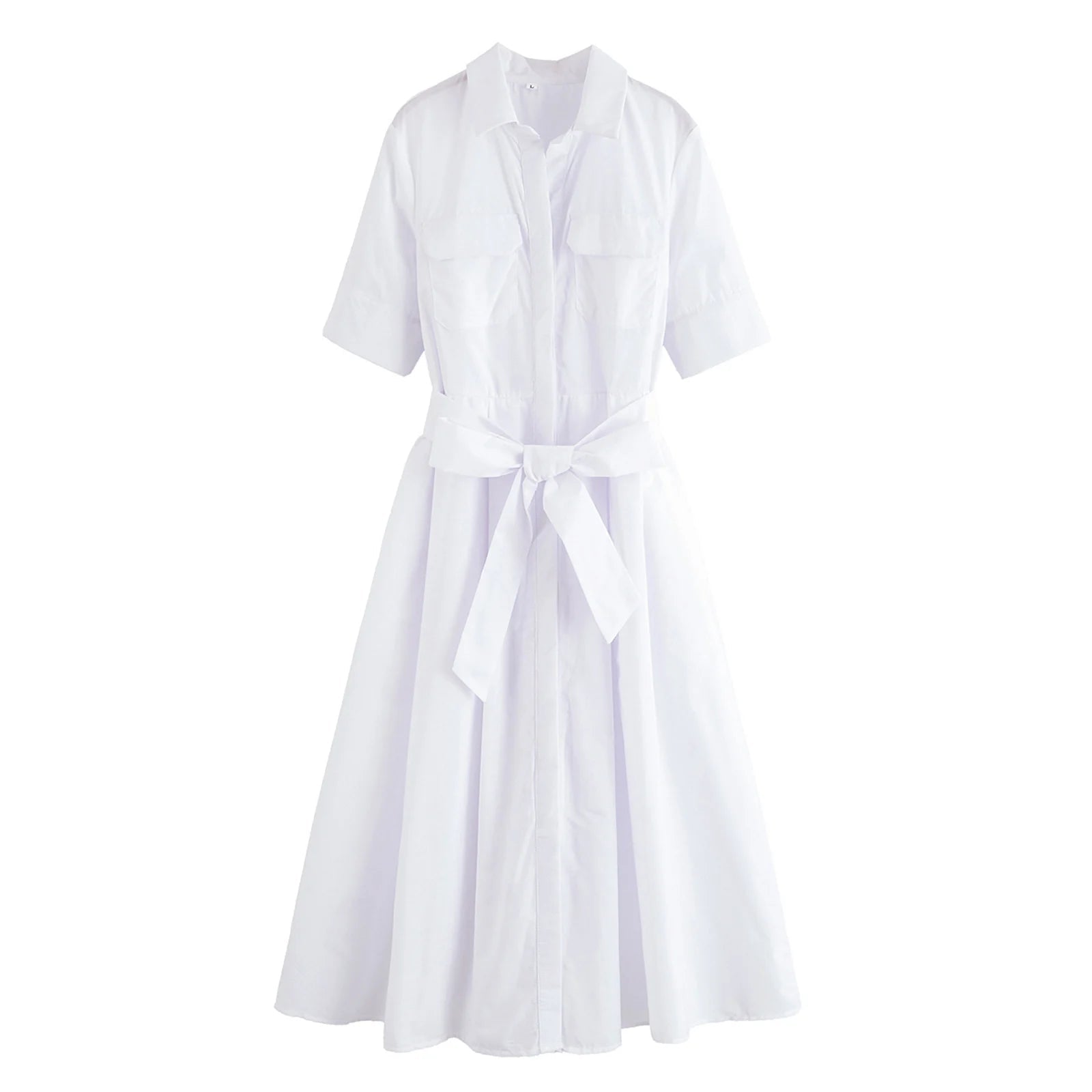 ZEYA - Evita Belted Shirt Midi Dress