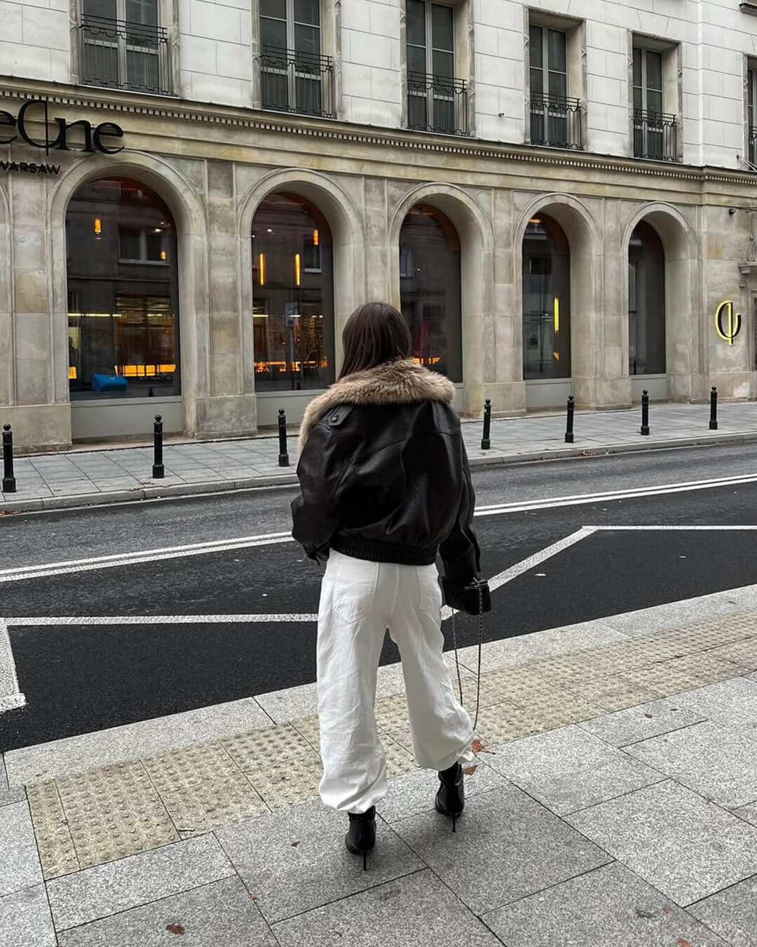 ZEYA - Felicity Faux Leather Jacket with Detachable Fur Collar