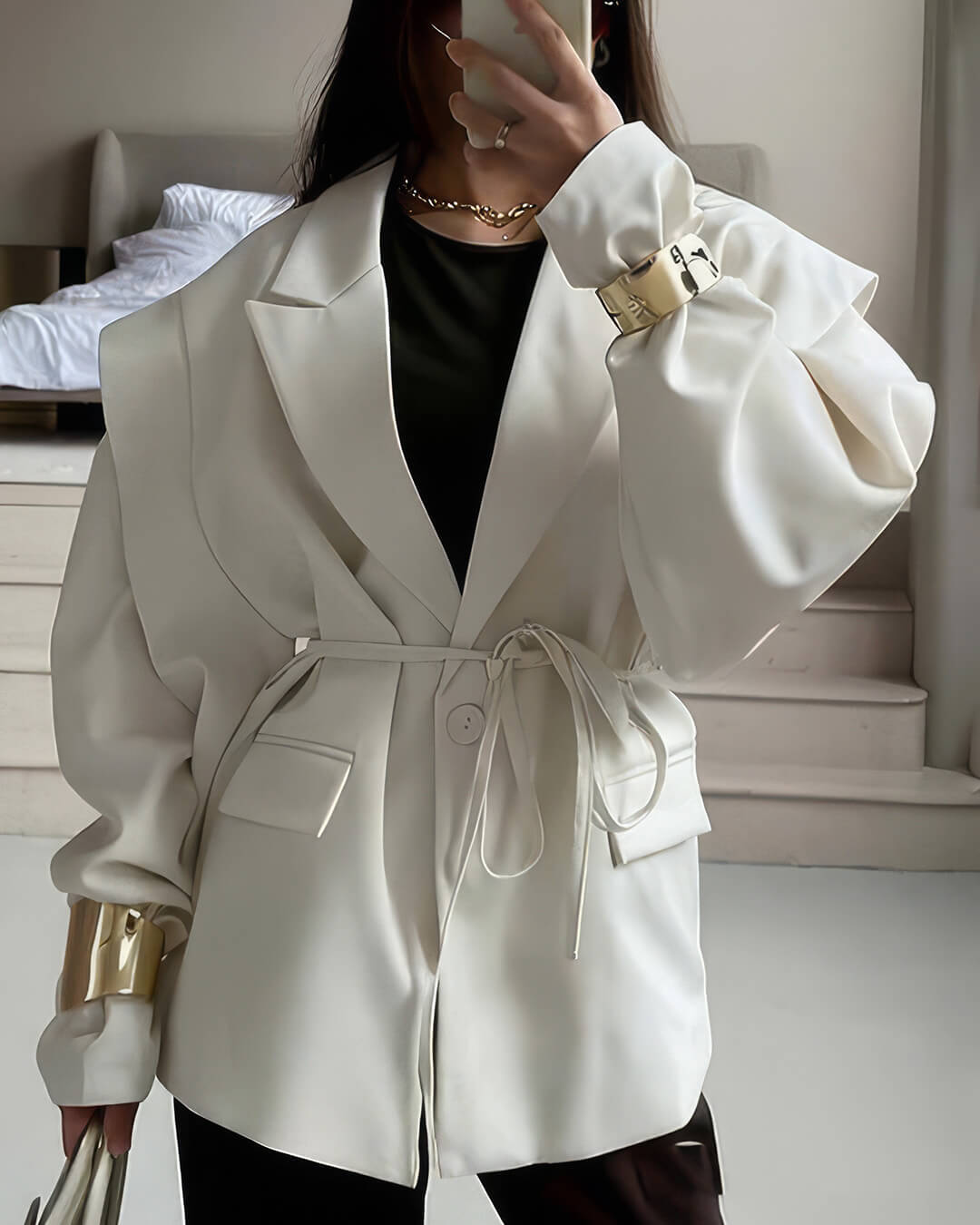 ZEYA - Filippa Wide Sleeve Belted Blazer