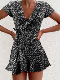 Gabrielle Floral V-Neck A-Line Mini Dress