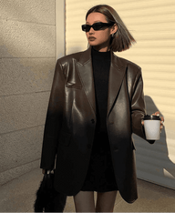 Blazer oversize en simili cuir végétalien Glaiza