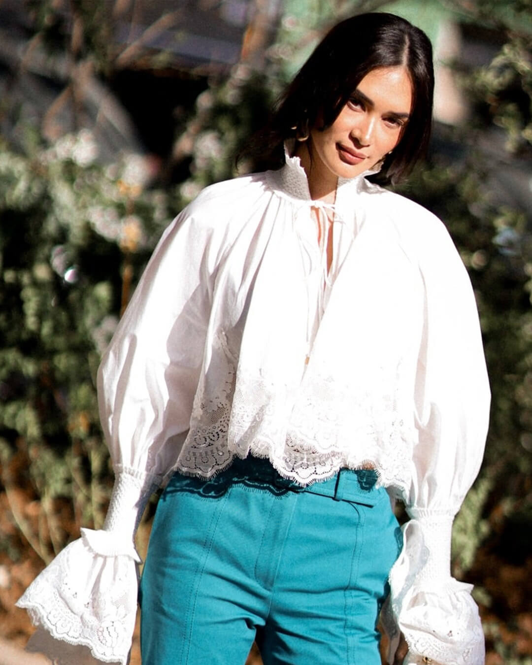 ZEYA - Gloria Embroidery Lace Trim Blouse