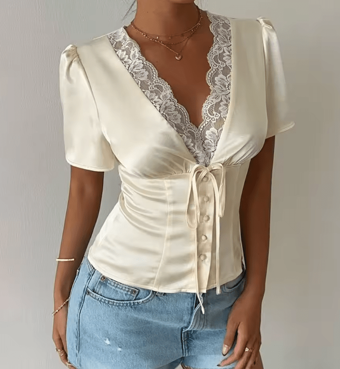 ZEYA - Greta Satin Button Blouse