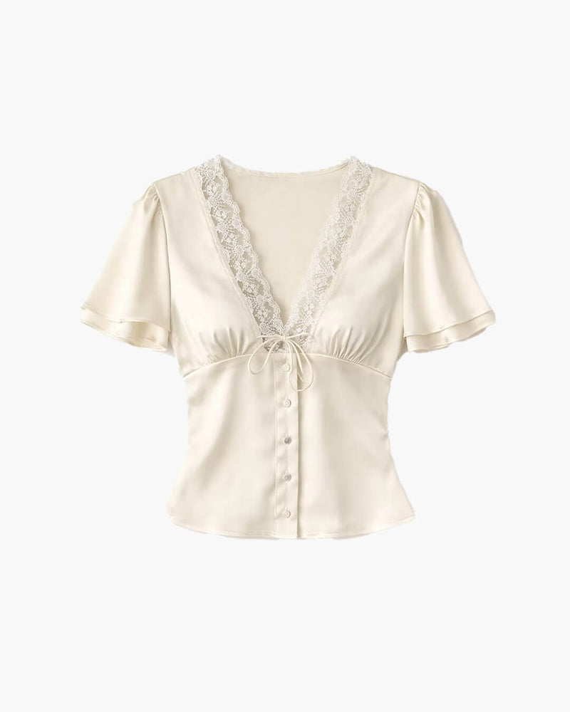 ZEYA - Greta Satin Button Blouse