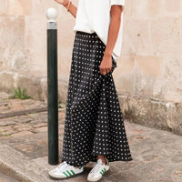 Halia Polka Dot Satin Maxi Skirt