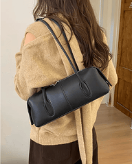 Sac bandoulière cylindrique en simili cuir Hannah