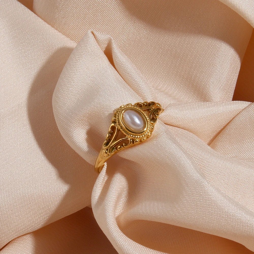 ZEYA - Harper - Women's Ring - 18K Gold Plated Freshwater Pearl, Hypoallergenic