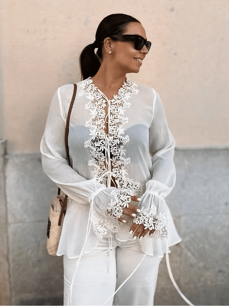 ZEYA - Helen Hollowed Out Cardigan Top