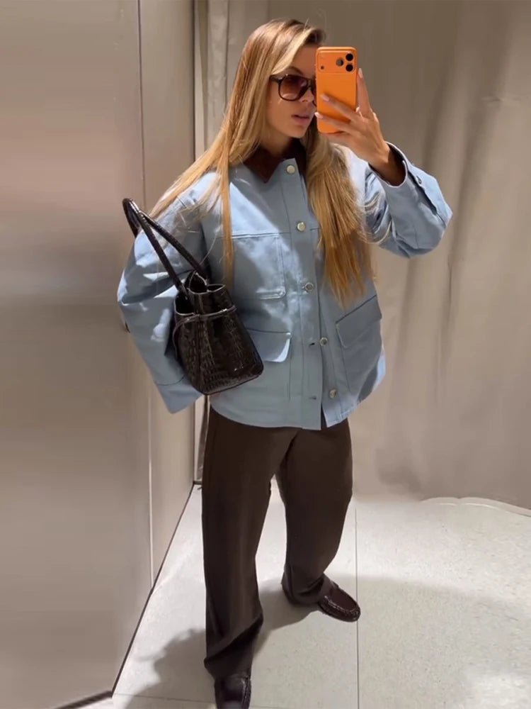 ZEYA - Helena Corduroy Collar Pocket Jacket