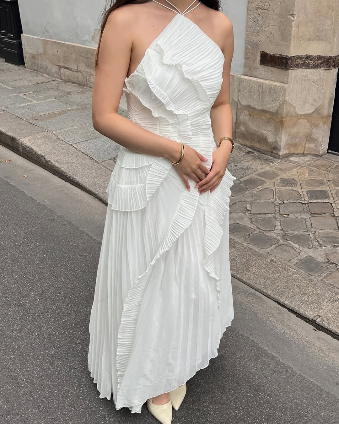 ZEYA - Hiraya Halter Strap Ruffled Tule Dress