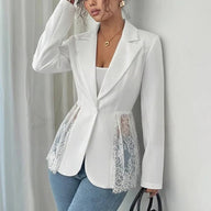 Inga Lace Panel Tailored Blazer