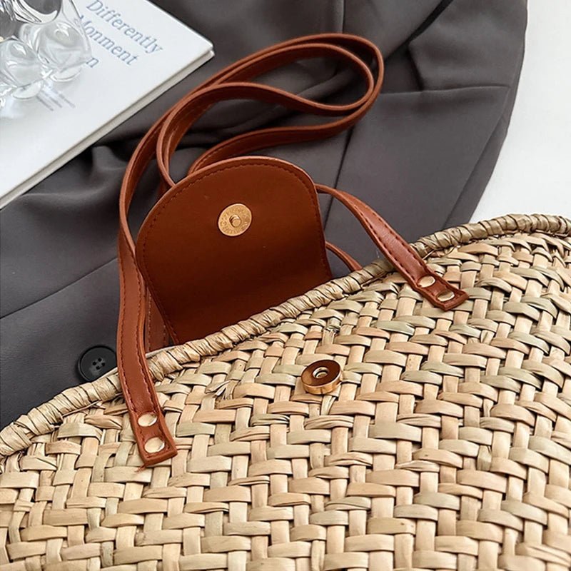 ZEYA - Ingela Woven Rattan Shoulder Bag