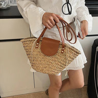 Ingela Sac bandoulière en rotin tressé