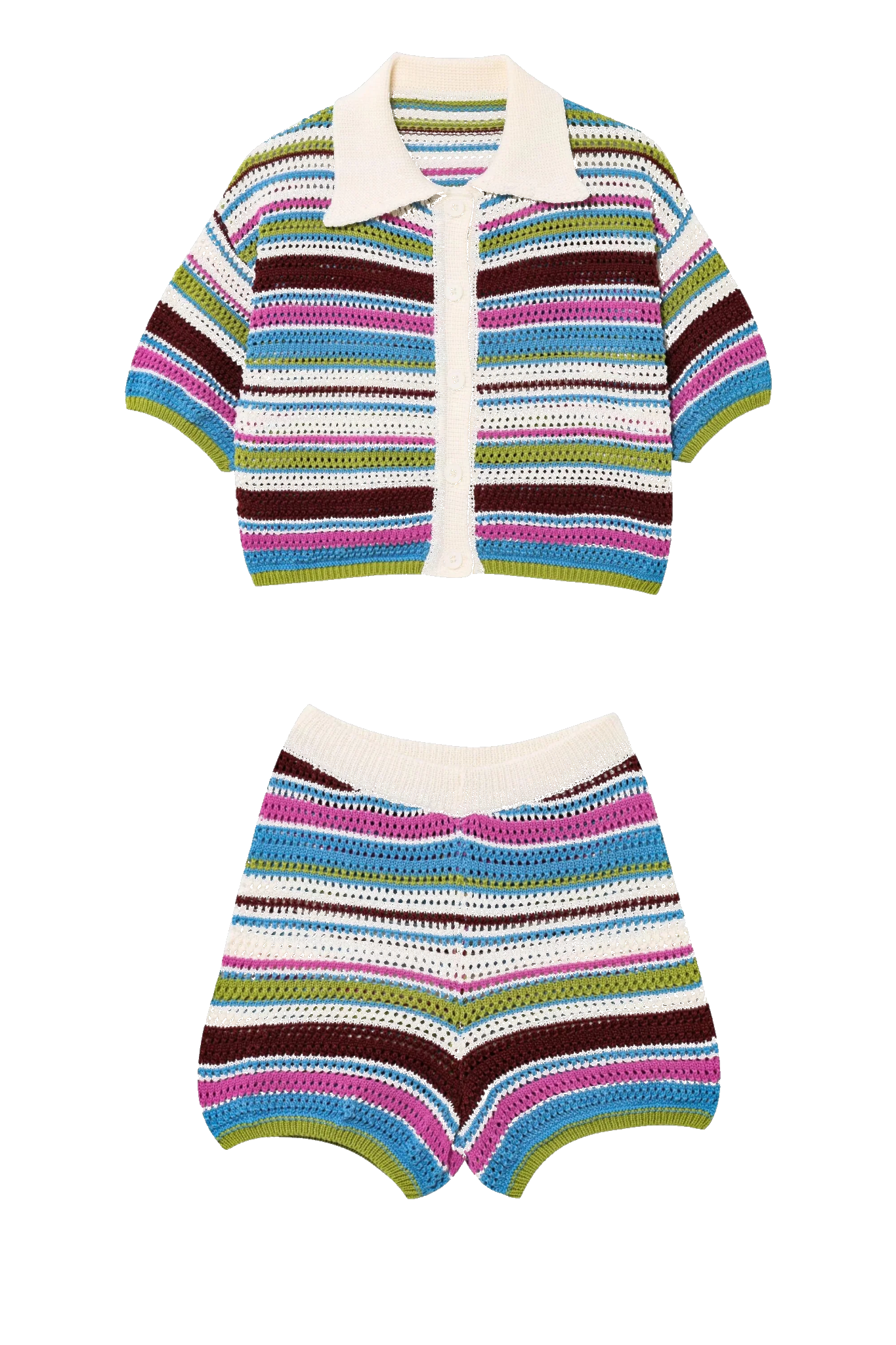 ZEYA - Iris Striped Crochet Co-ord Set