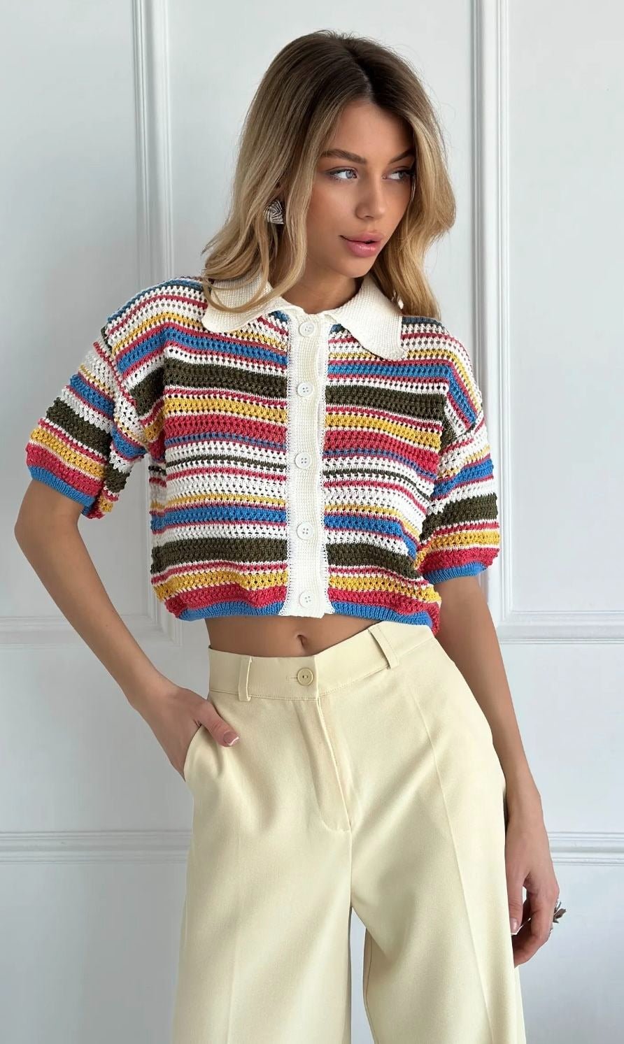 ZEYA - Iris Striped Crochet Co-ord Set