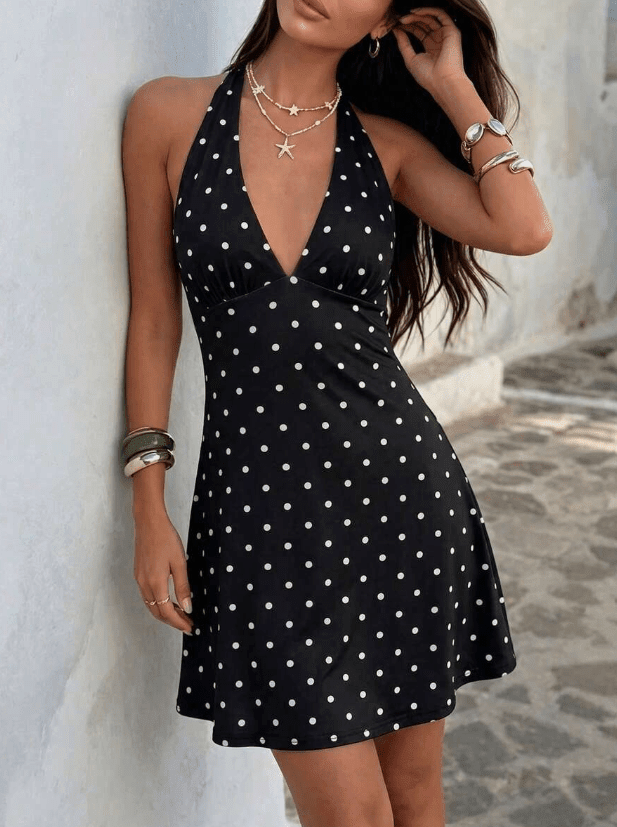 ZEYA - Isabel Backless Polka Dot Mini Dress