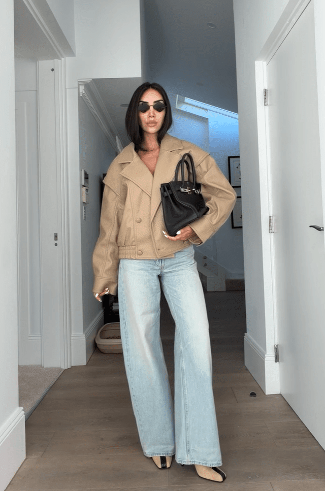 ZEYA - Isabel Double Breasted Faux Leather Coat