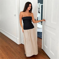 Jane.robe.contrastée.maxi