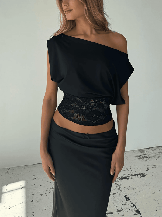 ZEYA - Janice Inclined Shoulder Lace Top