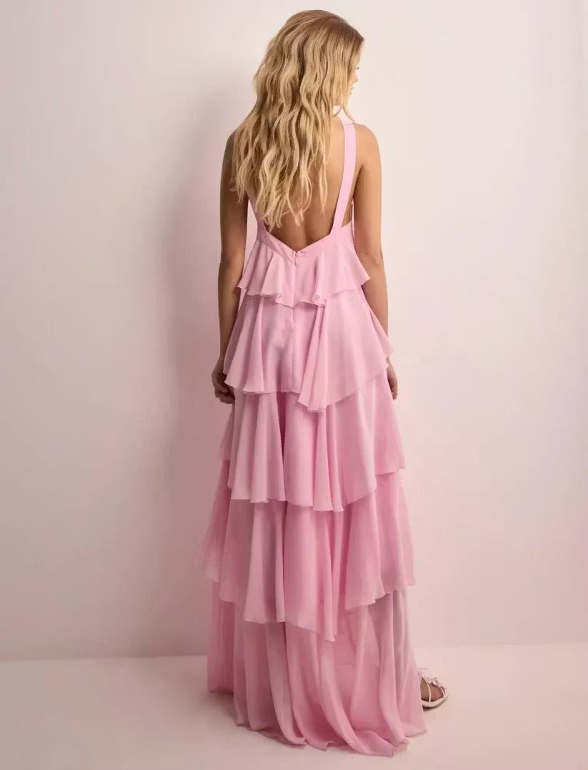 ZEYA - Jasmine Ruffle Backless Maxi Dress