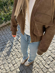 Sara Veste bomber en faux daim